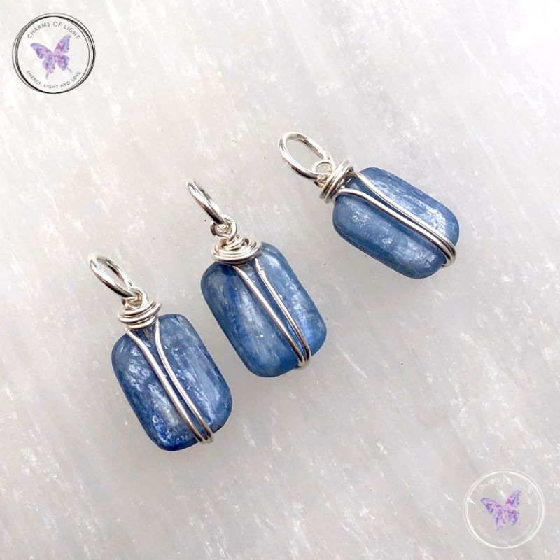 Blue Kyanite Silver Pendant